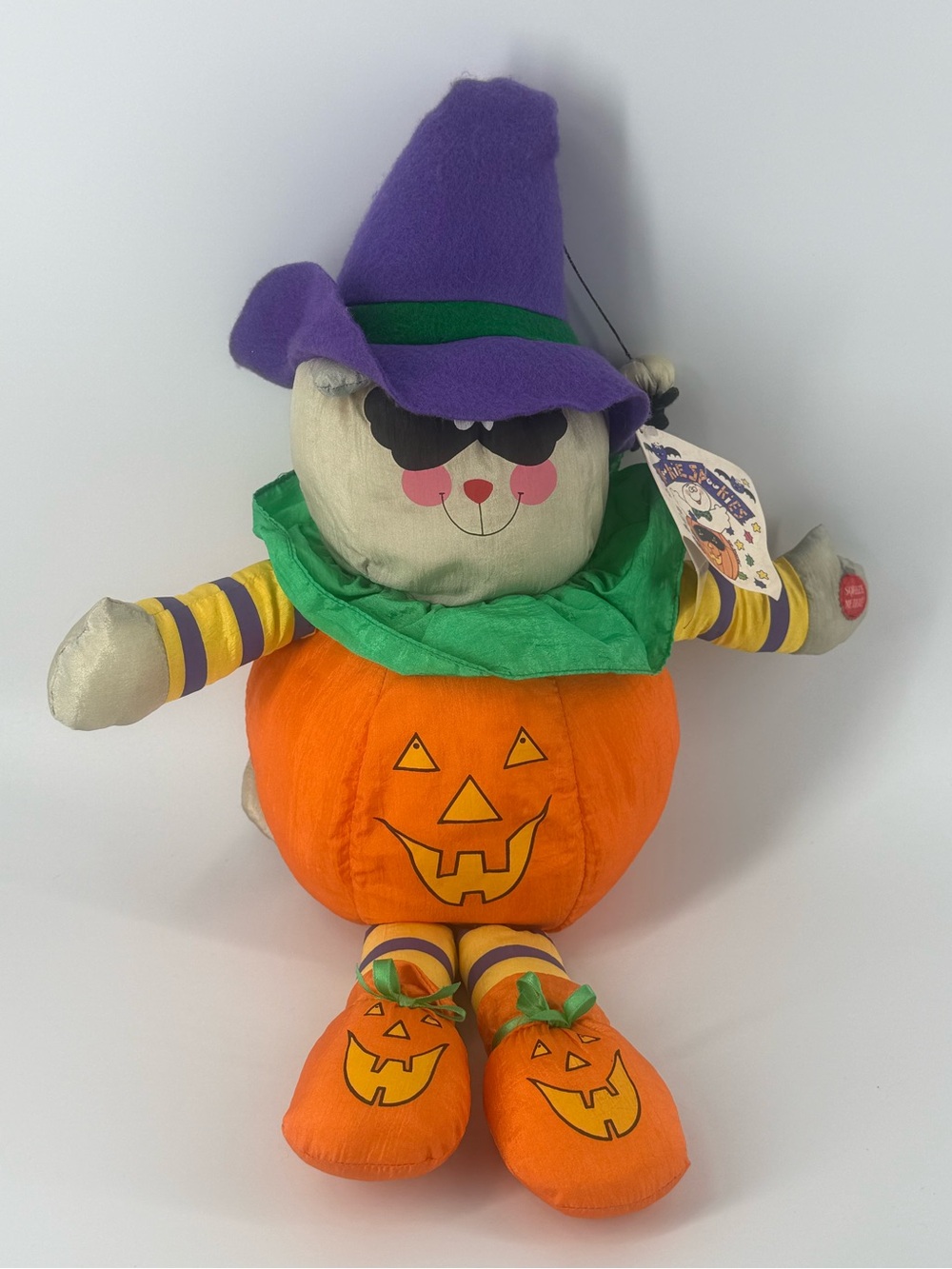 Vtg '95 Sue Dreamer Holiday Workshop Parachute Nylon Pumpkin Cat Plush Halloween